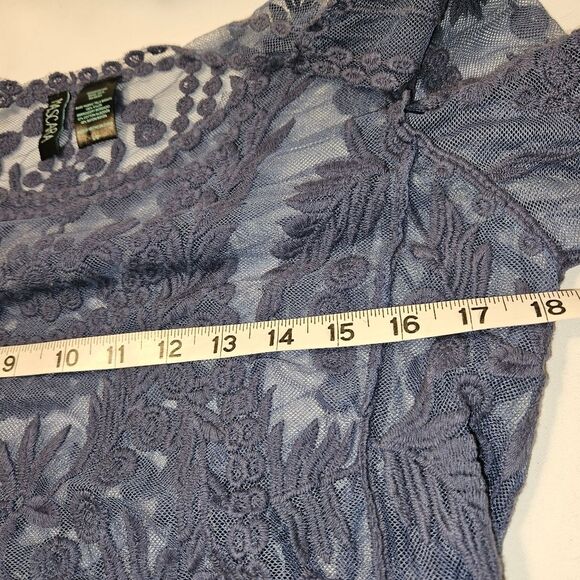 Mascara Large Women's Lace Blue longsleeve top with Tank - Picture 8 of 9